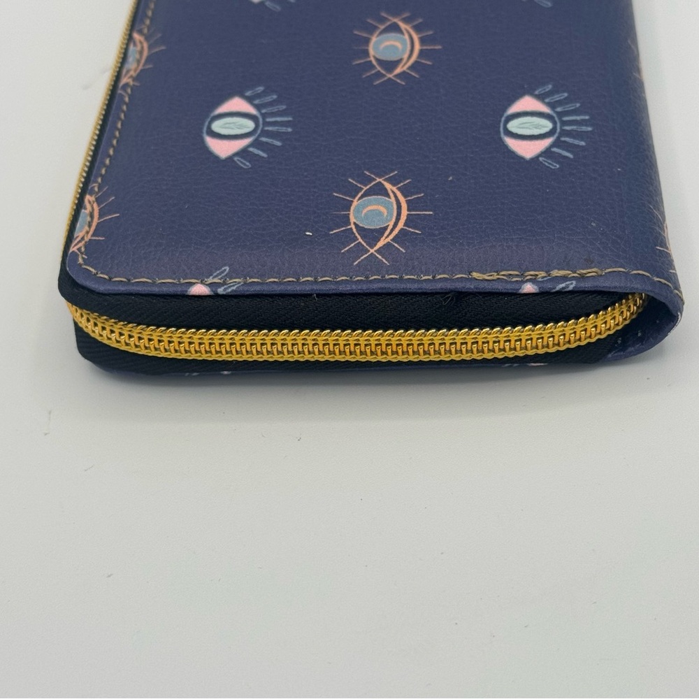 Evil Eye Celestial Eye Pattern Navy Blue Zip Arou… - image 6